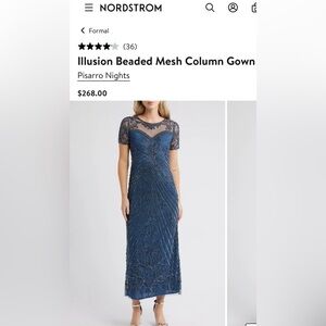 Elegant Teal and Silver Embellished Dress